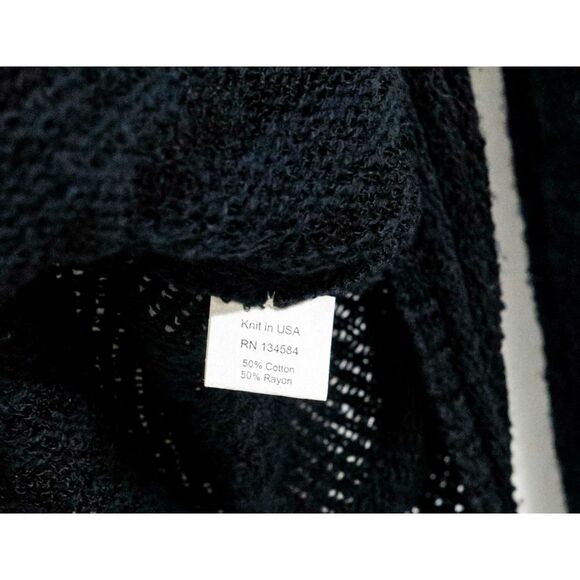 Georgina Estefania Dallas Knit in USA Black Open Woven Sweater Cardigan M - Picture 5 of 7